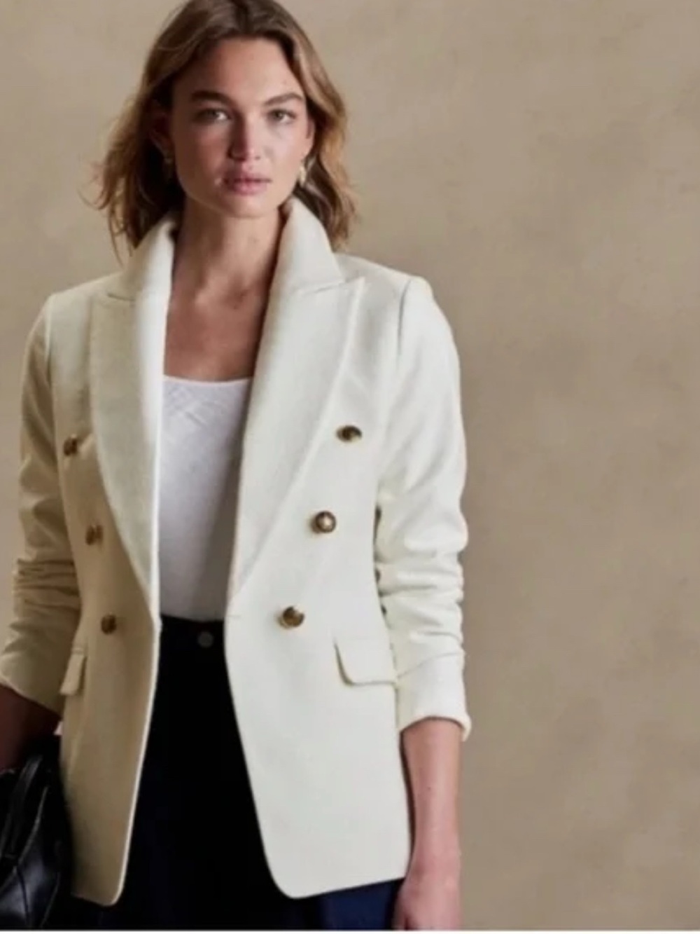 NWOT Banana Republic Captain’s Blazer in Ecru Size 10 - Picture 4 of 14